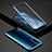 Handyhülle Hülle Luxus Aluminium Metall Rahmen Spiegel 360 Grad Tasche für Oppo Find X2 Blau