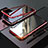 Handyhülle Hülle Luxus Aluminium Metall Rahmen Spiegel 360 Grad Tasche M02 für Apple iPhone Xs Rot