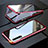 Handyhülle Hülle Luxus Aluminium Metall Rahmen Spiegel 360 Grad Tasche M06 für Realme XT Rot