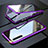 Handyhülle Hülle Luxus Aluminium Metall Rahmen Spiegel 360 Grad Tasche M06 für Realme XT Violett