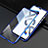 Handyhülle Hülle Luxus Aluminium Metall Rahmen Spiegel 360 Grad Tasche M08 für Realme X2 Pro Blau