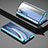 Handyhülle Hülle Luxus Aluminium Metall Rahmen Spiegel 360 Grad Tasche M08 für Xiaomi Mi 10 Blau