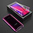 Handyhülle Hülle Luxus Aluminium Metall Rahmen Spiegel 360 Grad Tasche T01 für Oppo Find X Super Flash Edition Violett