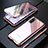 Handyhülle Hülle Luxus Aluminium Metall Rahmen Spiegel 360 Grad Tasche T01 für Samsung Galaxy S20 Rosegold