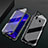Handyhülle Hülle Luxus Aluminium Metall Rahmen Spiegel 360 Grad Tasche T06 für Huawei P30 Lite XL Schwarz