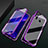 Handyhülle Hülle Luxus Aluminium Metall Rahmen Spiegel 360 Grad Tasche T06 für Huawei P30 Lite XL Violett