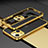 Handyhülle Hülle Luxus Aluminium Metall Rahmen Tasche A03 für Apple iPhone 13 Gold