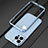 Handyhülle Hülle Luxus Aluminium Metall Rahmen Tasche für Apple iPhone 13 Pro Max Hellblau