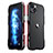 Handyhülle Hülle Luxus Aluminium Metall Rahmen Tasche LF2 für Apple iPhone 14 Plus Rot und Schwarz