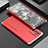 Handyhülle Hülle Luxus Aluminium Metall Tasche 360 Grad Ganzkörper für Oppo Reno6 5G Silber und Rot