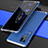 Handyhülle Hülle Luxus Aluminium Metall Tasche 360 Grad Ganzkörper für Vivo X60 Pro 5G Silber und Blau