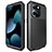 Handyhülle Hülle Luxus Aluminium Metall Tasche 360 Grad Ganzkörper HJ1 für Apple iPhone 15 Pro Schwarz