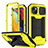Handyhülle Hülle Luxus Aluminium Metall Tasche 360 Grad Ganzkörper RJ2 für Apple iPhone 14 Plus Gelb
