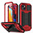 Handyhülle Hülle Luxus Aluminium Metall Tasche 360 Grad Ganzkörper RJ2 für Apple iPhone 14 Plus Rot