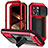 Handyhülle Hülle Luxus Aluminium Metall Tasche 360 Grad Ganzkörper RJ3 für Apple iPhone 14 Pro Rot