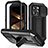 Handyhülle Hülle Luxus Aluminium Metall Tasche 360 Grad Ganzkörper RJ3 für Apple iPhone 14 Pro Schwarz