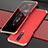 Handyhülle Hülle Luxus Aluminium Metall Tasche für Xiaomi Redmi K30 4G Gold und Rot