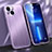 Handyhülle Hülle Luxus Aluminium Metall Tasche M03 für Apple iPhone 13 Violett