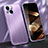 Handyhülle Hülle Luxus Aluminium Metall Tasche M03 für Apple iPhone 15 Plus Violett