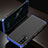 Handyhülle Hülle Luxus Aluminium Metall Tasche T01 für Oppo F15 Blau und Schwarz