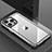 Handyhülle Hülle Luxus Aluminium Metall und Silikon Rahmen Tasche QC1 für Apple iPhone 14 Pro Max Silber