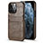 Handyhülle Hülle Luxus Leder Schutzhülle A14 für Apple iPhone 13 Pro Braun