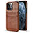 Handyhülle Hülle Luxus Leder Schutzhülle A14 für Apple iPhone 13 Pro Hellbraun