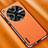 Handyhülle Hülle Luxus Leder Schutzhülle AT1 für Oppo Find X7 Ultra 5G Orange