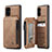 Handyhülle Hülle Luxus Leder Schutzhülle C01S für Samsung Galaxy M40S Hellbraun