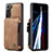 Handyhülle Hülle Luxus Leder Schutzhülle C01S für Samsung Galaxy S21 FE 5G Hellbraun