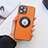 Handyhülle Hülle Luxus Leder Schutzhülle mit Mag-Safe Magnetic Magnetisch für Apple iPhone 15 Pro Orange