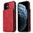 Handyhülle Hülle Luxus Leder Schutzhülle R01 für Apple iPhone 12 Mini Rot