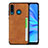 Handyhülle Hülle Luxus Leder Schutzhülle R05 für Huawei P30 Lite New Edition Orange