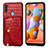 Handyhülle Hülle Luxus Leder Schutzhülle S01D für Samsung Galaxy M11 Rot