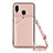 Handyhülle Hülle Luxus Leder Schutzhülle Y02B für Samsung Galaxy A20 Rosegold