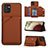 Handyhülle Hülle Luxus Leder Schutzhülle Y04B für Samsung Galaxy A03 Braun