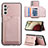 Handyhülle Hülle Luxus Leder Schutzhülle Y04B für Samsung Galaxy A04s Rosegold