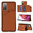 Handyhülle Hülle Luxus Leder Schutzhülle Y04B für Samsung Galaxy S20 Lite 5G Braun