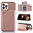 Handyhülle Hülle Luxus Leder Schutzhülle Y05B für Apple iPhone 13 Pro Max Rosegold