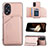 Handyhülle Hülle Luxus Leder Schutzhülle YB1 für Oppo A18 Rosegold