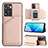 Handyhülle Hülle Luxus Leder Schutzhülle YB1 für Oppo A57 4G Rosegold