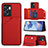 Handyhülle Hülle Luxus Leder Schutzhülle YB2 für Oppo A77 5G Rot