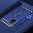 Handyhülle Hülle Luxus Metall Rahmen und Kunststoff Schutzhülle Hartschalen Tasche mit Fingerring Ständer P01 für Oppo A56 5G Blau