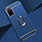 Handyhülle Hülle Luxus Metall Rahmen und Kunststoff Schutzhülle Hartschalen Tasche mit Fingerring Ständer P02 für Oppo A53s 5G Blau