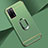 Handyhülle Hülle Luxus Metall Rahmen und Kunststoff Schutzhülle Hartschalen Tasche mit Fingerring Ständer P02 für Oppo A55 5G Minzgrün