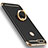 Handyhülle Hülle Luxus Metall Rahmen und Kunststoff Schutzhülle Tasche mit Fingerring Ständer A06 für Huawei Enjoy 7 Schwarz