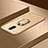 Handyhülle Hülle Luxus Metall Rahmen und Kunststoff Schutzhülle Tasche mit Fingerring Ständer T01 für Oppo RX17 Pro Gold