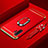 Handyhülle Hülle Luxus Metall Rahmen und Kunststoff Schutzhülle Tasche mit Fingerring Ständer T01 für Samsung Galaxy Note 10 Plus Rot