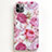 Handyhülle Silikon Hülle Gummi Schutzhülle Blumen S01 für Apple iPhone 11 Pro Rosa