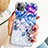 Handyhülle Silikon Hülle Gummi Schutzhülle Blumen S02 für Apple iPhone 11 Pro Max Blau